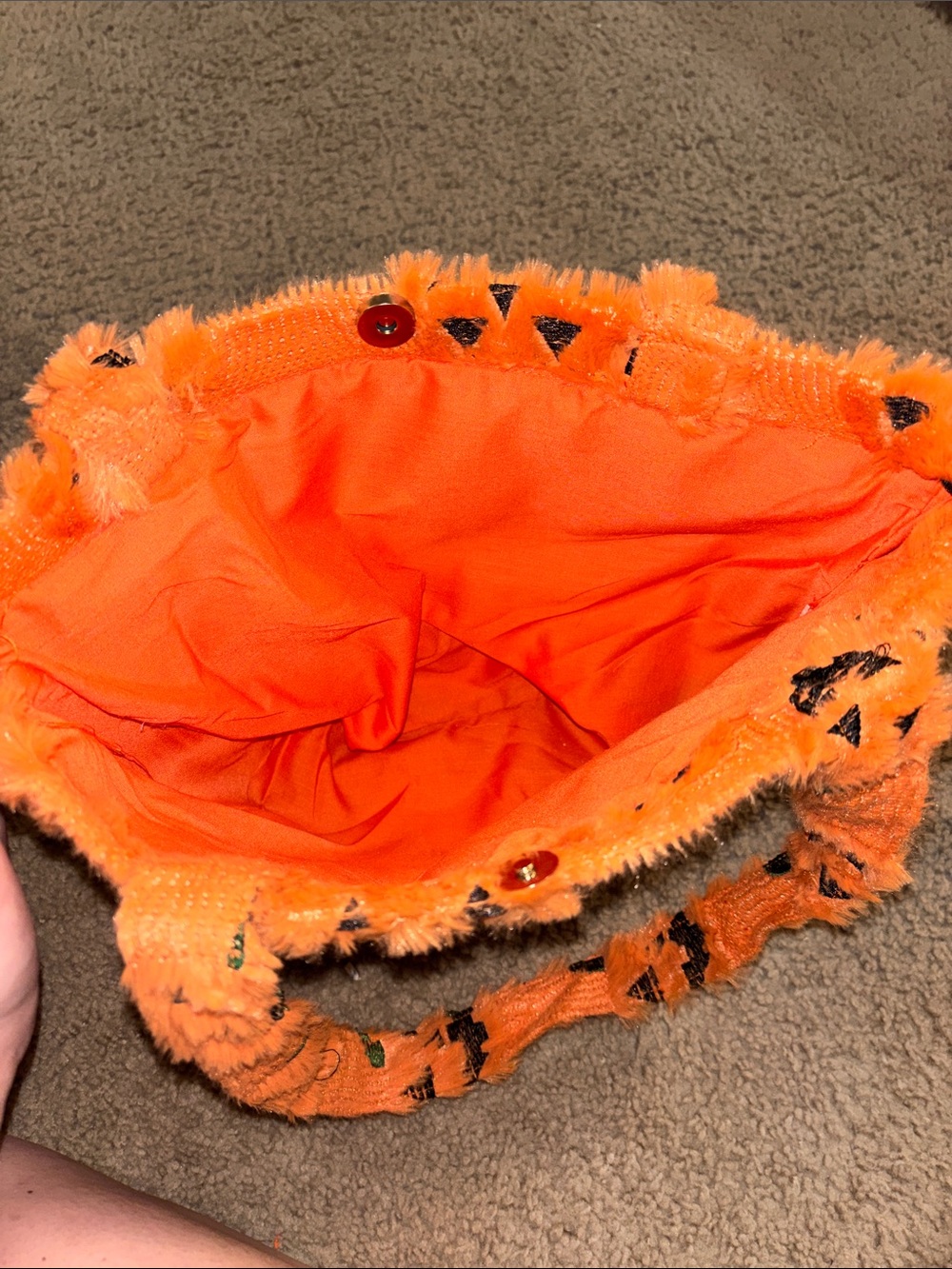 NWT World Market Orange Halloween Pumpkin Tote Bag - Picture 2 of 2